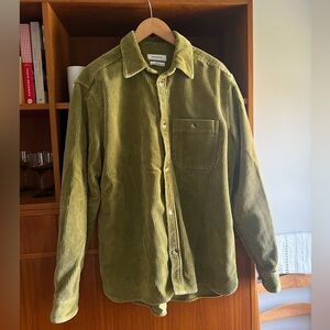 UO Green Corduroy Shirt Jacket